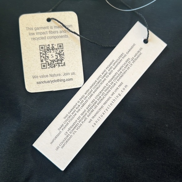 NWT Sanctuary Women’s Boyfriend Button-down Shirt Long Sleeves Black Small - Picture 8 of 8